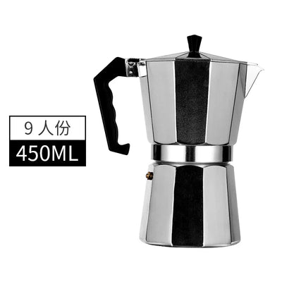 Alloy Coffee Maker Moka Pot 50ml 100ml 150ml 300ml 450ml 600ml Espresso Percolator Pot Mocha Coffee Pot