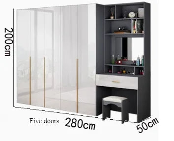 Sliding Mirror Wardrobes Storage Luxury Bedroom White Wooden Rack Wardrobes Cabinets Clothes Guarda Roupas Home Furniture