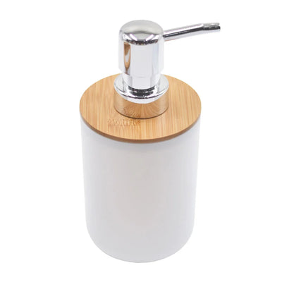 Bamboo Bathroom Accessories Designer Soap Lotion Dispenser Toothbrush Holder Soap Dish Tumbler Wood Bottle Cup Black/White/Gray