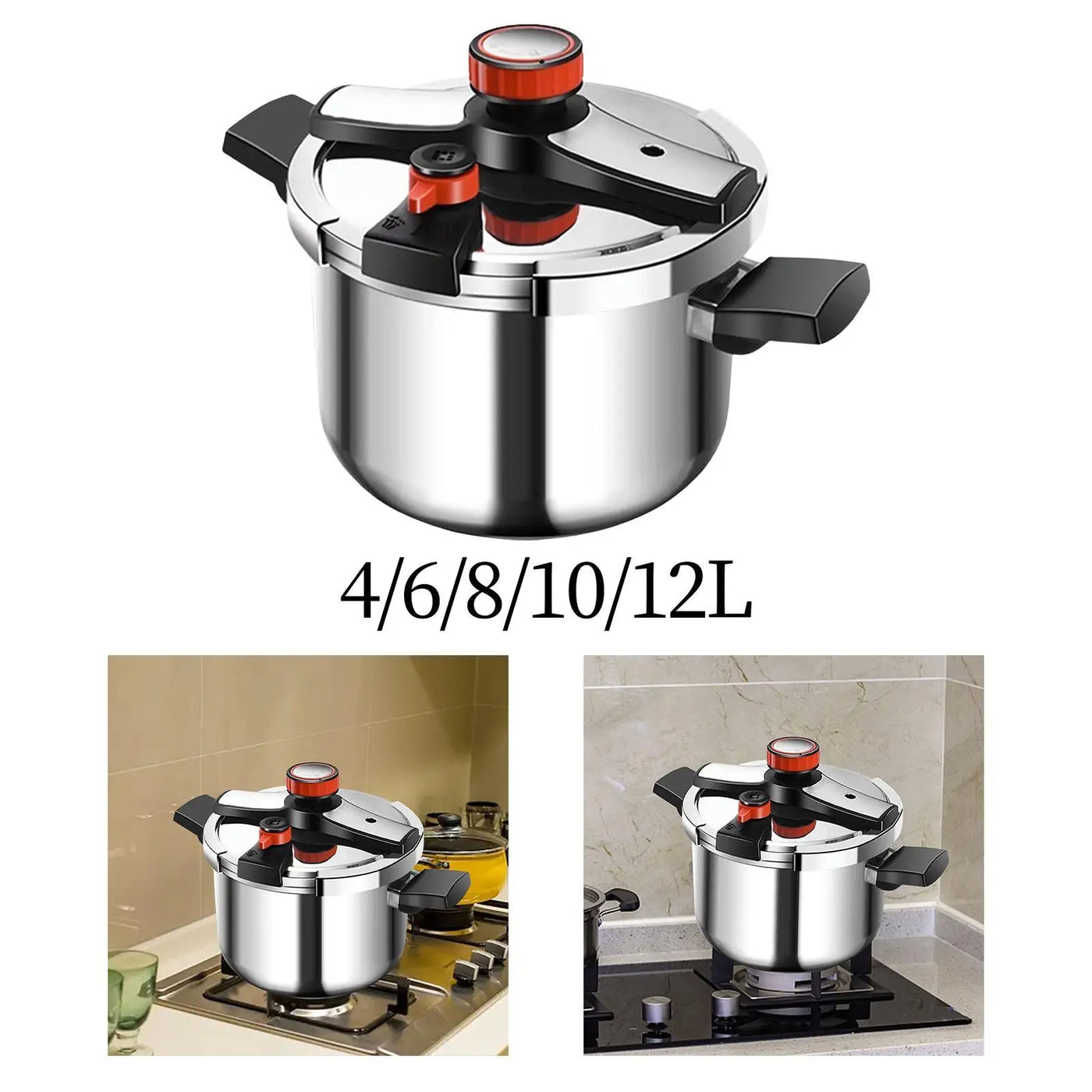 Stovetop Pressure Cooker Portable Cooking Pot for Kitchen Camping Household