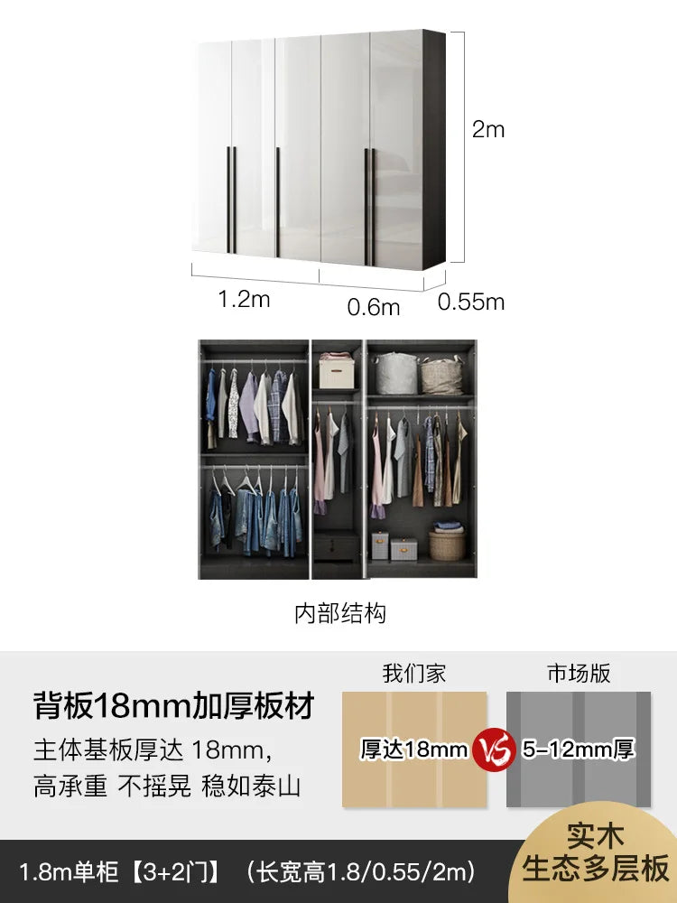 European Narrow Wardrobes Bathroom Ideas Garden Divider Bedroom Hotel Individual Rod Closet Luxury Guarda Roupa Wardrobes Closet