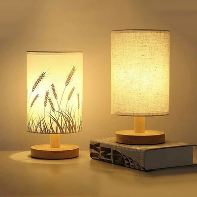 Modern minimalist fabric table lamp, home LED warm light decorative lighting table lamp suitable for bedrooms, study rooms