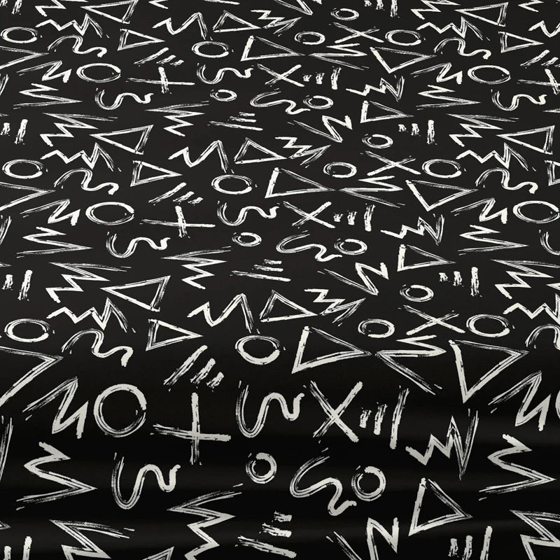 1 black background matte bed sheet with random patterns, bedroom printed bed cover, bedding (excluding pillowcases)