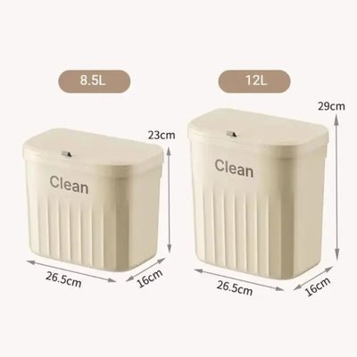 Trash Can with Lid Wall Mounted Kitchen Hanging Garbage Can for Cabinet Door Home Toilet Space Saving Garbage Bin Household Item