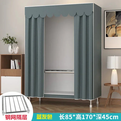 Simple Steel Frame Wardrobe  Easy Assembly, NonWoven Fabric Closet, Durable Storage Solution, Bedroom Organization