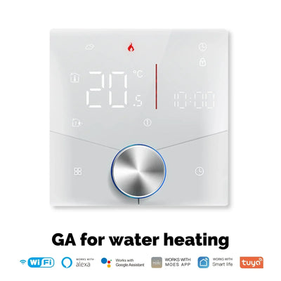 MOES Smart Knob Thermostat,WiFi Gas Boiler Electric Heating Temperature Controller,LCD Display Touch Screen,Tuya,Alexa,Google