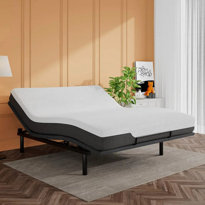 Electric Adjustable Bed Base, Ergonomic Basic King Size Bed Frame with Upgraded Motors and Wireless Remote Control, I