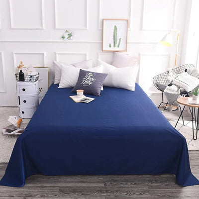 100% Pure Cotton Black Flat Sheet 1pc High Quality Solid Color Soft And Comfortable Bed Sheet постельное белье (No Pillowcase）