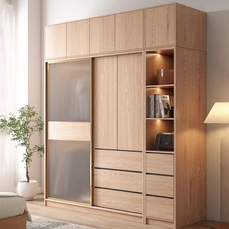 Wooden Luxury Wardrobes Modern Clothes Storage Organizer Wardrobes Apartment Display Mueble Para Colgar Ropa Furniture Bedroom