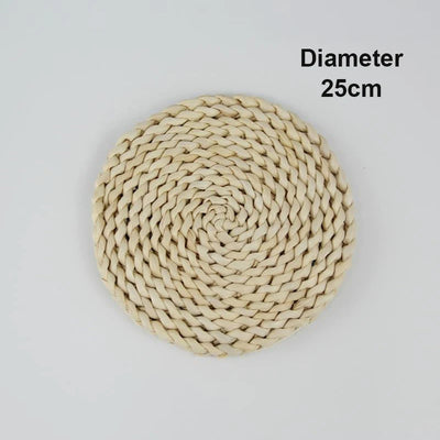 1Pcs round Natural Corn Wool Woven Placemat Heat-Resistant Thickened Insulation Casserole Tea Mat Kitchen Supplies