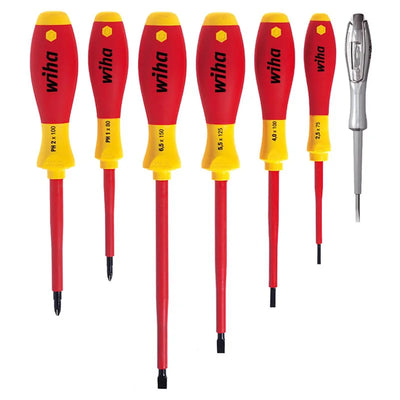 Wiha 00834 Flat Head Cross Screwdriver Set (7 Pieces) High Quality Materials And Precision Craftsmanship Extend Service Life