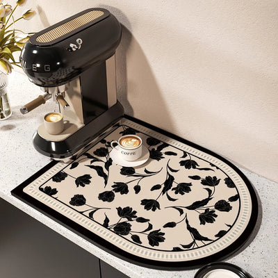 Coffee Machine Mat Waterproof Kitchen Dish Drying Mats Absorbent Drain Pad Non-slip Quick Dry Tableware Faucet Rug Dinnerware