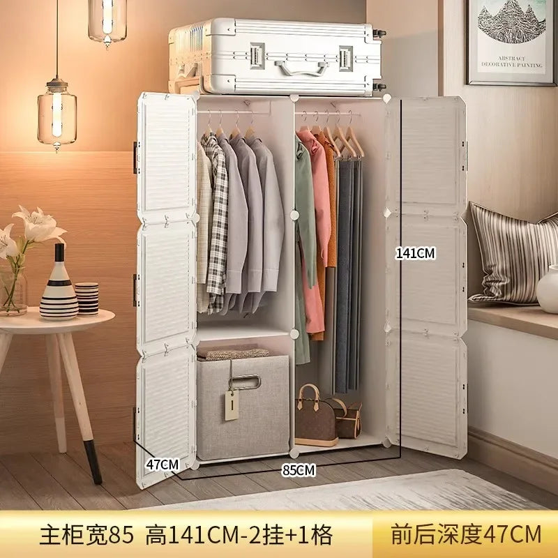 Nordic Minimalist Wardrobe Cupboard Storage Organizer Partitions Bedroom Closet Portable Living Room Muebles Trendy Furniture