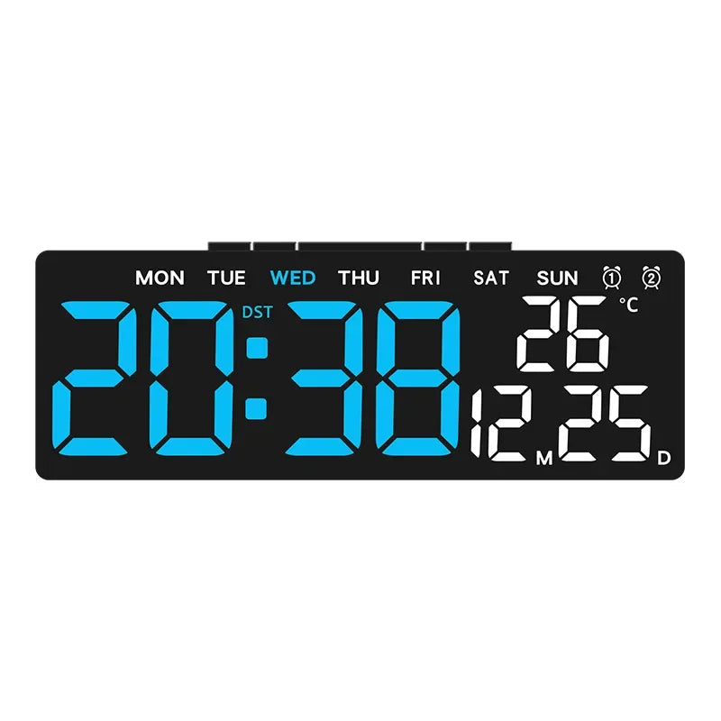 LED Digital Alarm Clock Brightness Adjustable Electronic Alarm Clock Date Temp Week Display Table Clock USB Output Bedside Clock