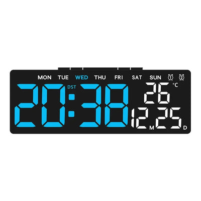 LED Digital Alarm Clock Brightness Adjustable Electronic Alarm Clock Date Temp Week Display Table Clock USB Output Bedside Clock