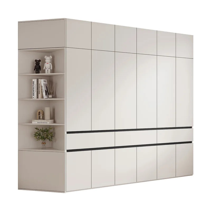 Wardrobe flat door split adult cabinet modern simple household rental room granule board combination bevel wardrobe