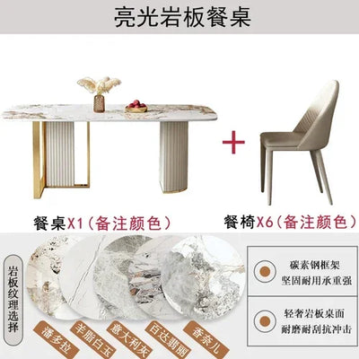 Marble Nordic Dining Table White Luxury Rectangle Space Savers Dining Table Modern Home Mesa De Comedor Kitchen Furniture