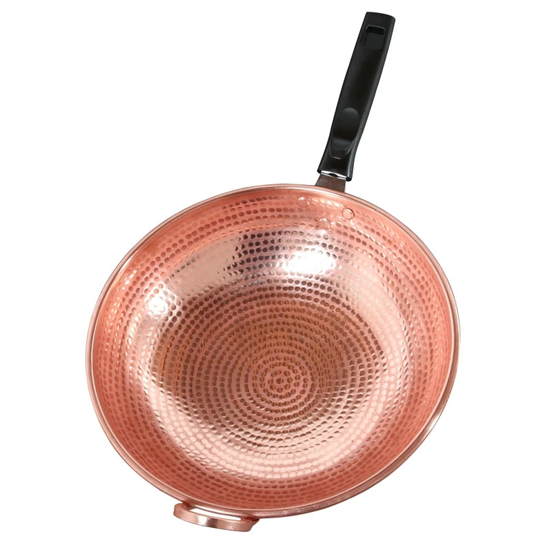 Handmade Copper Woks, Thickened Copper Wok, Kitchen Cookware Cooking Pot , LPG Gas Special Copper Soup Pots Non Stick Pans