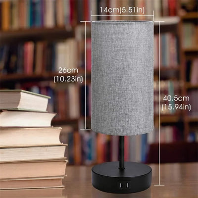 Bedroom Dimmable Nightstand Lamp for Living Room Kids Room College Dorm Office Bedside Lamp with USB Touch Control Table Lamp