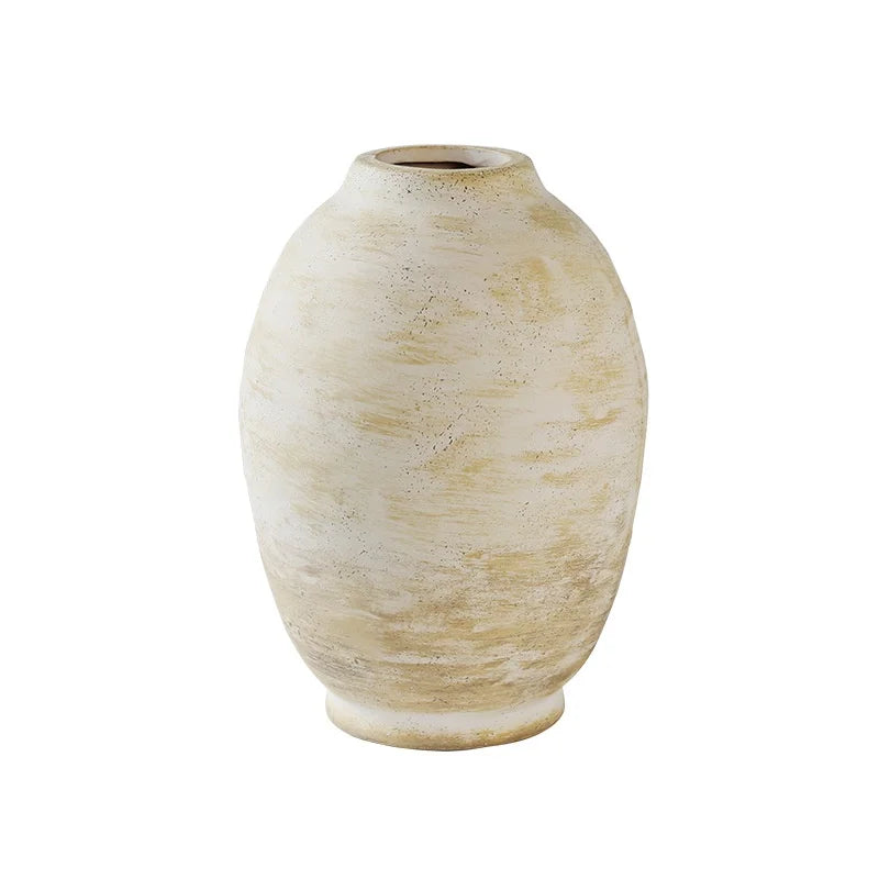 Retro And Nostalgic Handmade Ceramic Vases Dried Flowers Decorative Vase 20CM High Flower Vase Accessories For Home Decor