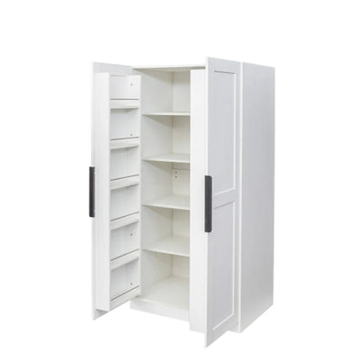 62.99in Kitchen Pantry Cabinet, White Freestanding Buffet Cupboards Sideboard, Kitchen Pantry Storage Cabinet