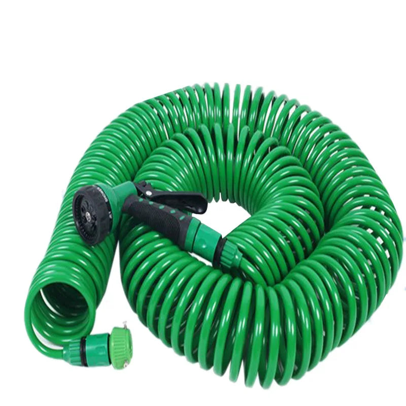 7.5m 25ft EVA garden telescopic spring hose garden hose plastic multifunctional car wash water spray gun set For home use