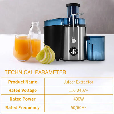 US New Item stocked multi-functional juicer 110V 400W Sliver Vegetable fruit carrot frying milk machine original juicer machine