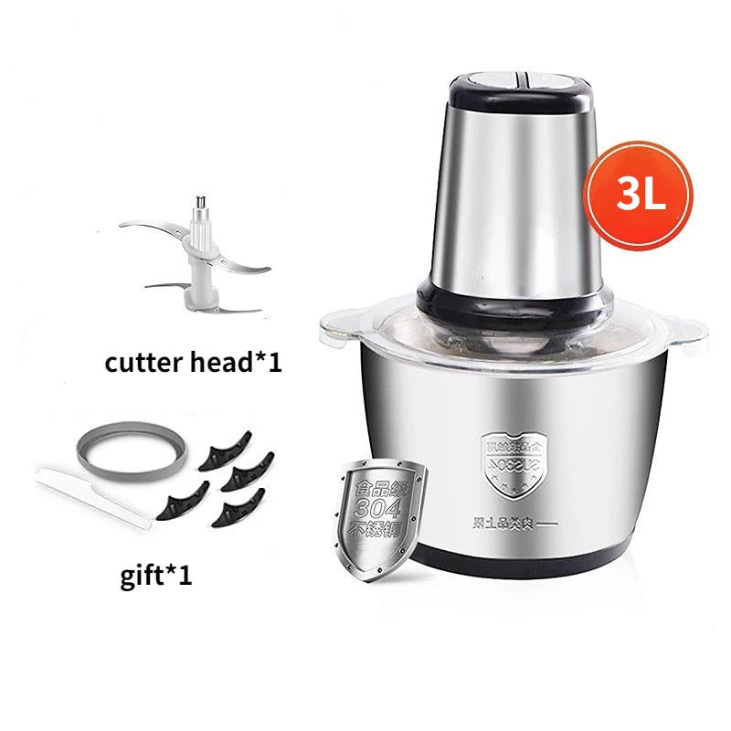 Electric Meat Grinder Chopper Stainless Steel Kitchen Machines Vegetable Crusher Slicer Machine Household Mixer Food Processors