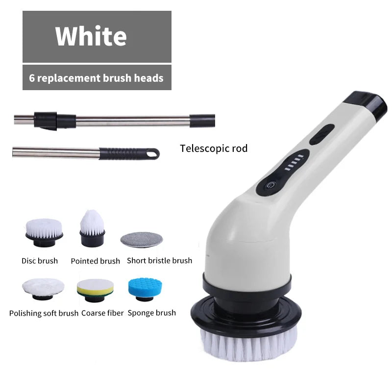 Cordless Electric Spin Scrubber Adjustable Cleaning Brush with Replacement Heads for Tub Tile Floor Car Electric Shower Scrubber