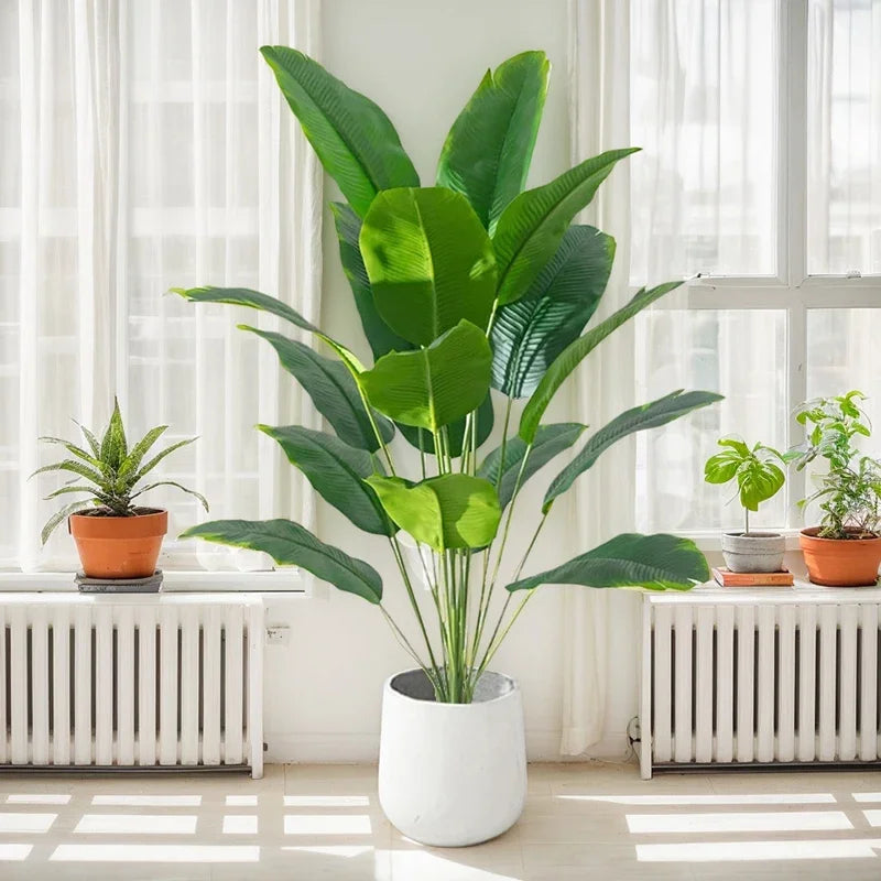 Artificial Plants Large Tropical Palm Tree Fake Banana Plants Leaves Real Touch Plastic Monstera For Home Garden Party Decor Ivy