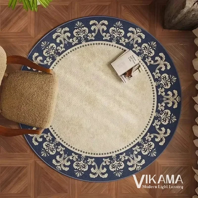 VIKAMA Round Simple Light Luxury Upgraded Material Living Room Bedroom Kitchen Bathroom Thickened Floor Mats Rug Carpet