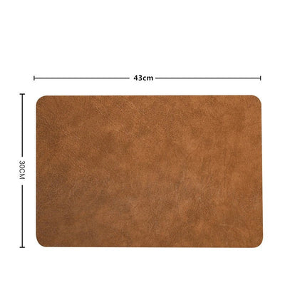 Home Kitchen Heat Resistant Leather Placemats Cafe bar Cleaning Wipeable Washable Place Mat Indoor Outdoor Mats & Pads