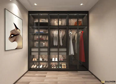 Factory Direct Supplier Durable Modern Design Closet Glass Door Wardrobe