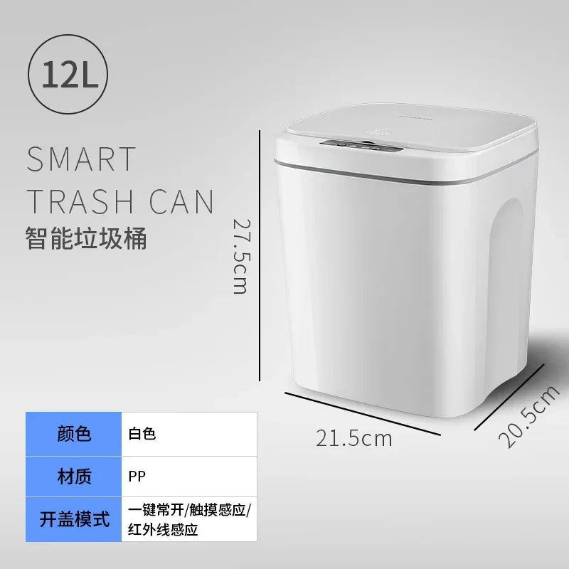 16L Smart Trash Can Automatic Sensor Dustbin Electric Waste Bin Waterproof Wastebasket For Kitchen Bathroom Recycling Trash