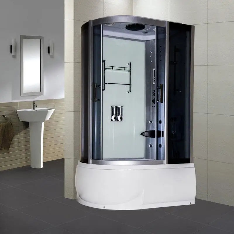 Integral with bathtub surfing steam bath sauna shower room tempered glass