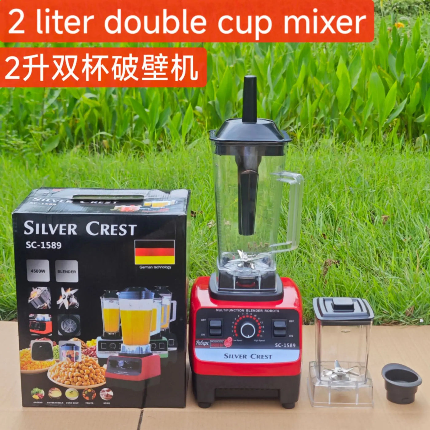 Double Cups Blender Mixer Juicer Maker 2in1 3L Container Food Processor BlenderMixer for Ice Nut Fruit Multi funtion