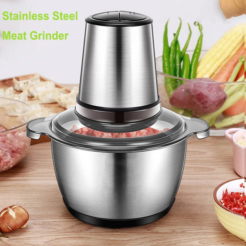 2L 3L 5L Household Stainless Steel Meat Grinder 500W High Power Blender Multifunctional Food Processor Food Chopper Electric