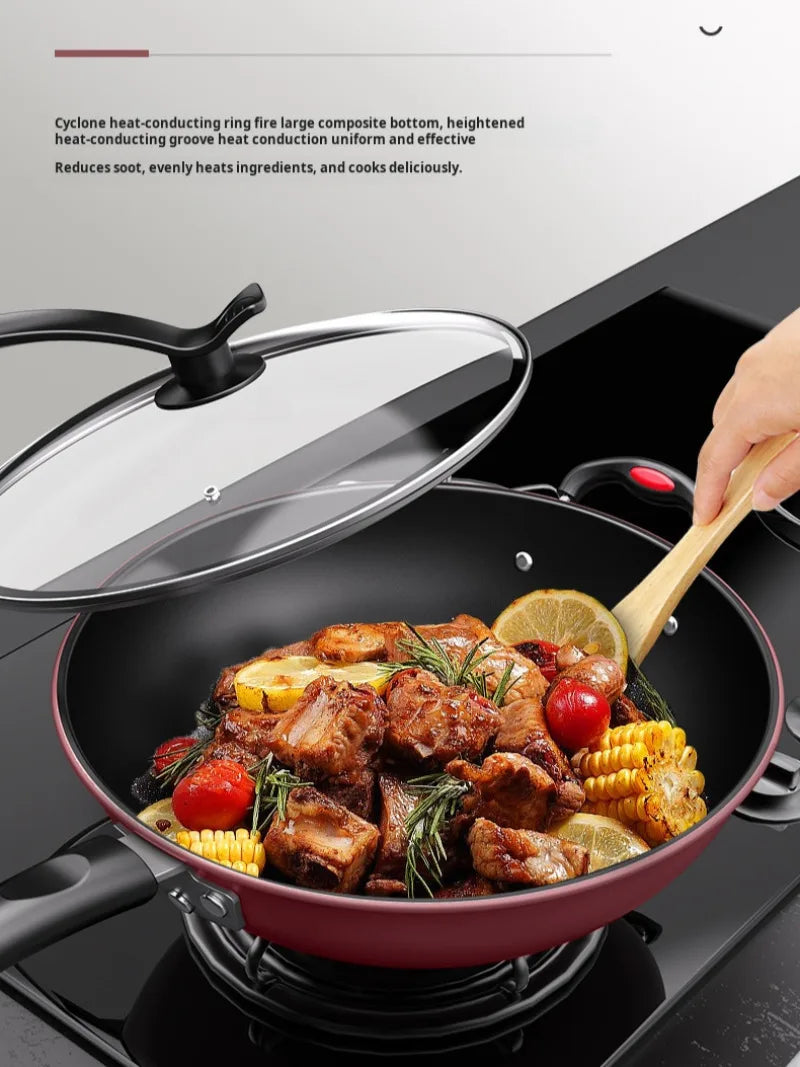 Household skillet gas stove special non-stick skillet diamond star iron skillet heated evenly gas induction cooker universal