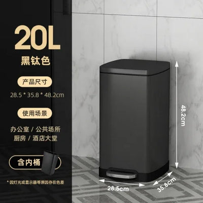 50 liter ultra large capacity stainless steel trash can, pedal style kitchen dedicated high-end household use