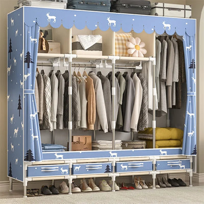 Simple wardrobe, household bedroom, cloth wardrobe, rental house, sturdy, durable, economical assembly