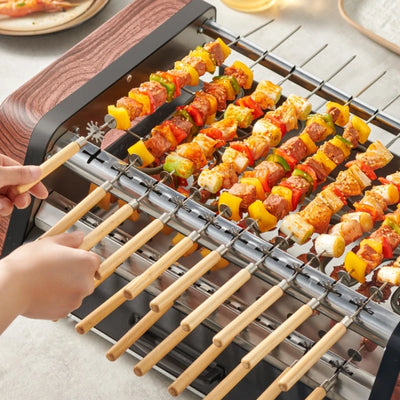 Electric Oven Household Barbecue Oven Barbecue Electric Baking Pan Indoor Barbecue Machine Automatic Rotation Skewers Machine