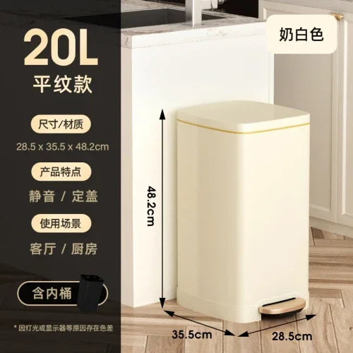 50 liter ultra large capacity stainless steel trash can, pedal style kitchen dedicated high-end household use