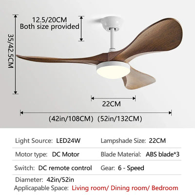 42Inch Modern LED Ceiling Fan Light Strong Winds Living Room Restaurant Household Electric Fan Mute With Lamp Ceiling Fan 220V