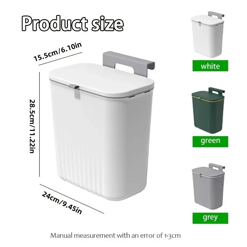 1pc Wall-Mounted Kitchen Trash Can with Lid kitchen trash bin - Space-Saving,  Pull-Out Design for Home & Commercial Use