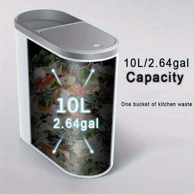 10L Large Capacity Silent Closed Plastic Bathroom Garbage Bin - Space saving Design, Creative Household Gap Garbage Bin