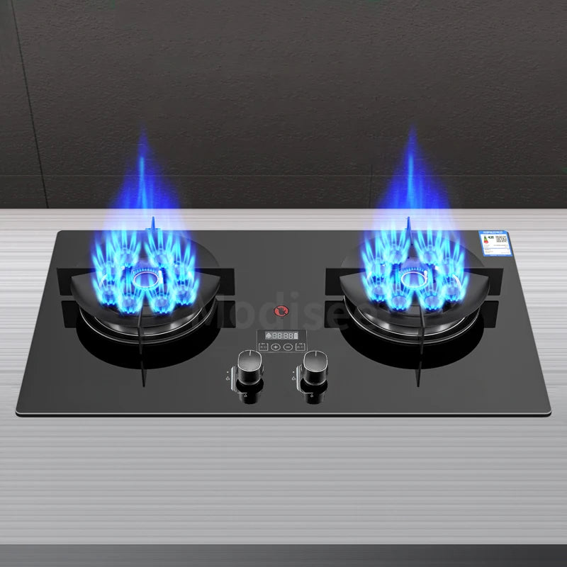 Kitchen Gas Cooktop Cookers Stove for Home Double Embedded Gas Stove Hob Gas Panels 5KW 2 Burners Liquefied Gas/Natural Gas