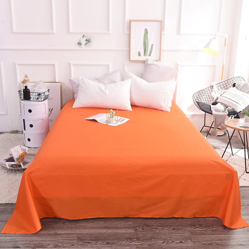 100% Pure Cotton Black Flat Sheet 1pc High Quality Solid Color Soft And Comfortable Bed Sheet постельное белье (No Pillowcase）