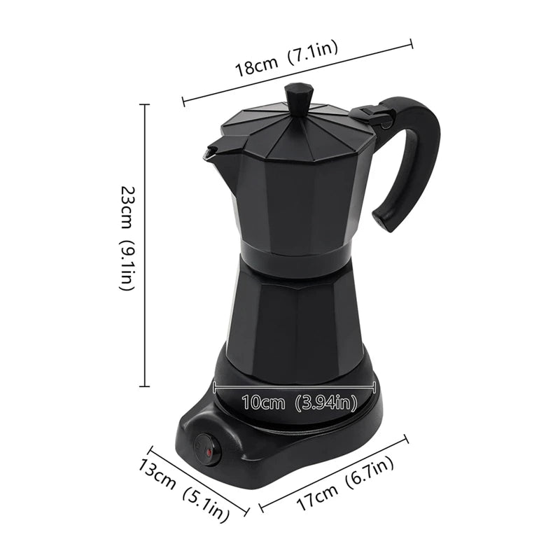 Electric Espresso Machine For 6 Cups-300 Ml Electric Coffee Machine ,Aluminium Espresso Maker Mocha Espresso Jug Eu Plug