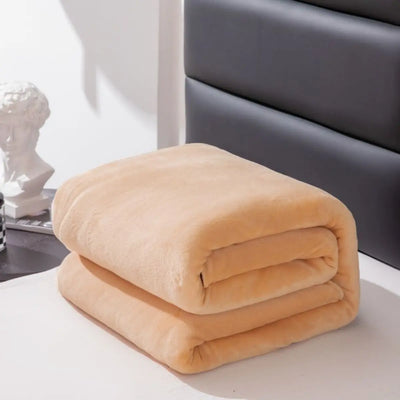 1pc, simple and plain colored plush blanket, multifunctional Farley plush blanket cover, thickened and warm