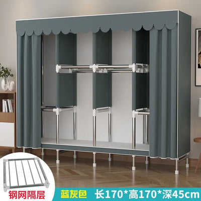 Simple Steel Frame Wardrobe  Easy Assembly, NonWoven Fabric Closet, Durable Storage Solution, Bedroom Organization